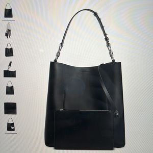 All Saints Black Leather Tote